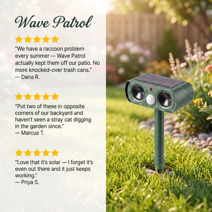 Wave Patrol - Solar-Powered Pest & Animal Deterrent